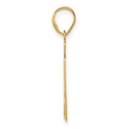14k Yellow Gold Polished Block Number 27 Pendant