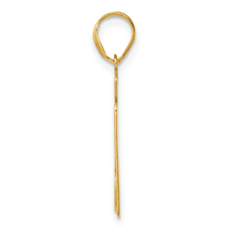 14k Yellow Gold Polished Block Number 27 Pendant