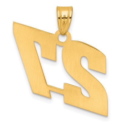 14k Yellow Gold Polished Block Number 27 Pendant