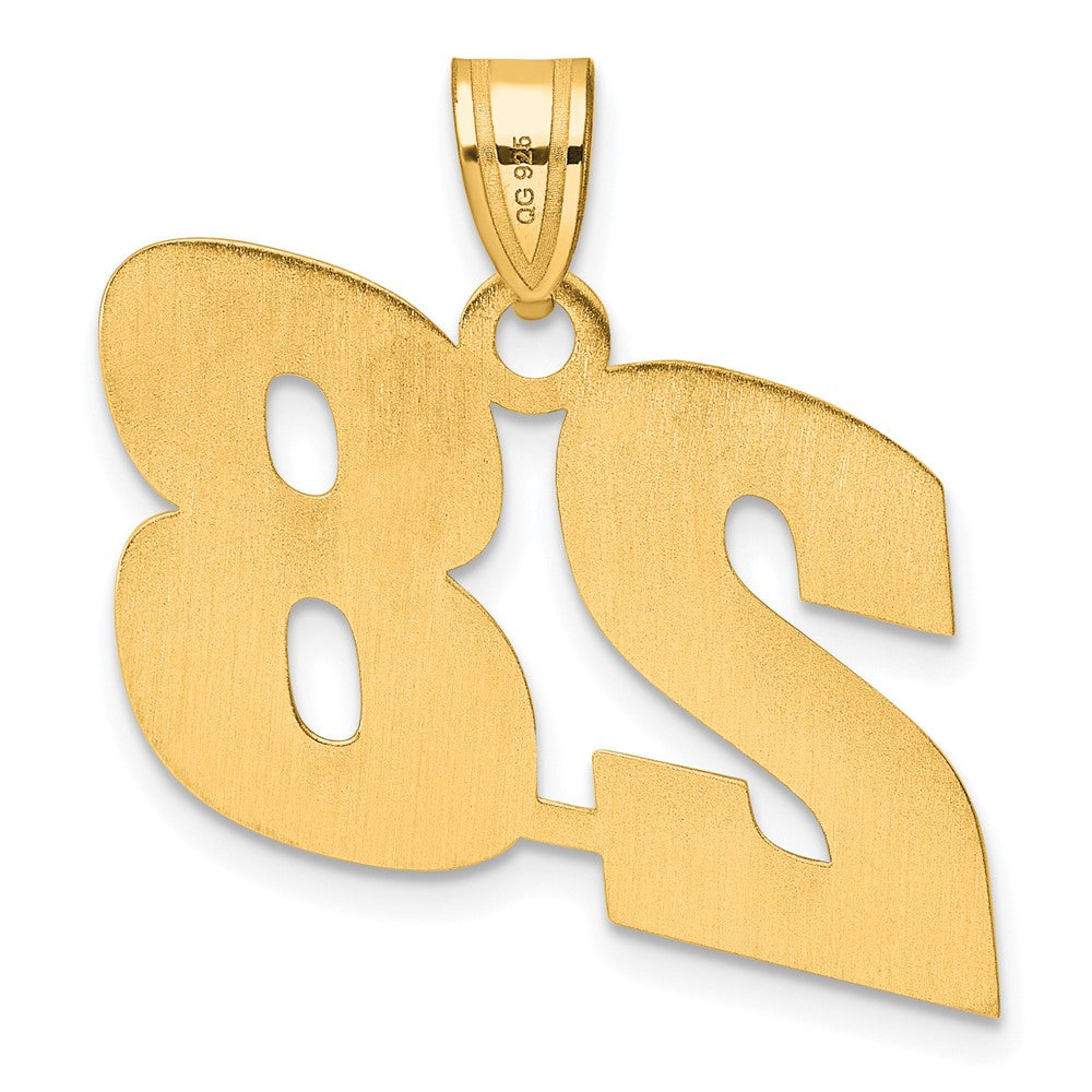14k Yellow Gold Polished Block Number 28 Pendant