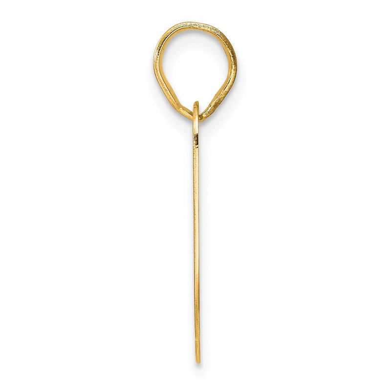 14k Yellow Gold Polished Block Number 30 Pendant
