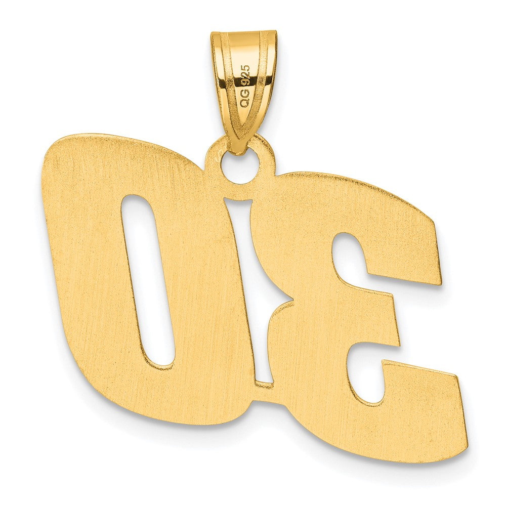 14k Yellow Gold Polished Block Number 30 Pendant