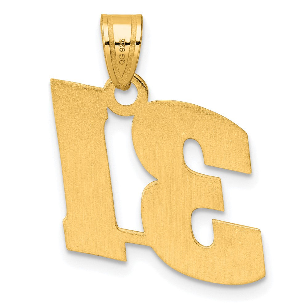14k Yellow Gold Polished Block Number 31 Pendant
