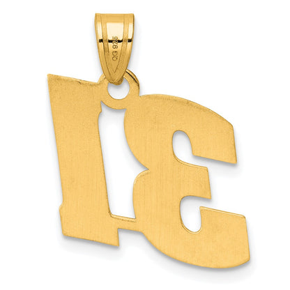 14k Yellow Gold Polished Block Number 31 Pendant