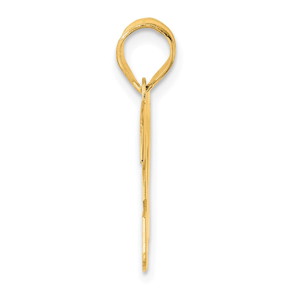14k Yellow Gold Polished Block Number 32 Pendant
