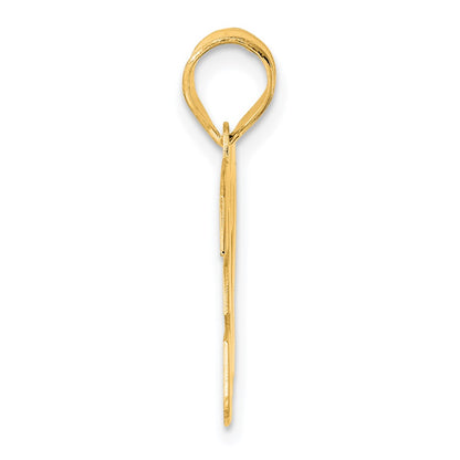 14k Yellow Gold Polished Block Number 32 Pendant