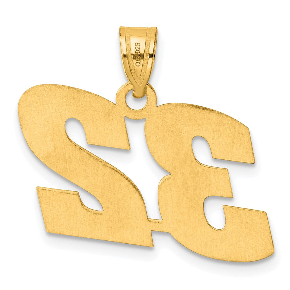 14k Yellow Gold Polished Block Number 32 Pendant