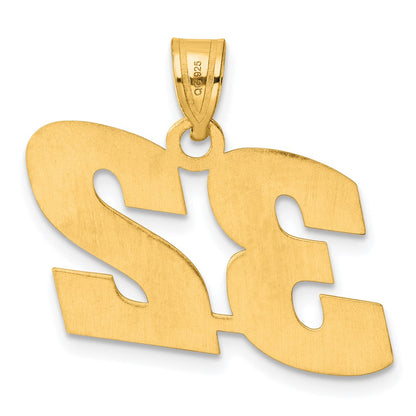 14k Yellow Gold Polished Block Number 32 Pendant