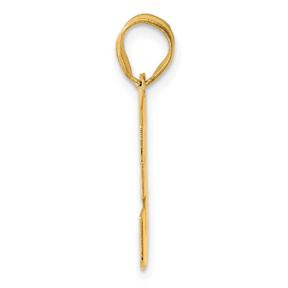 14k Yellow Gold Polished Block Number 33 Pendant