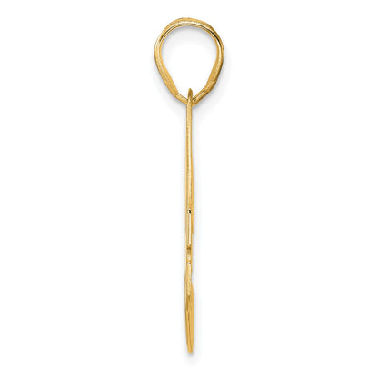 14k Yellow Gold Polished Block Number 34 Pendant