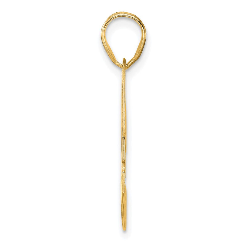 14k Yellow Gold Polished Block Number 34 Pendant
