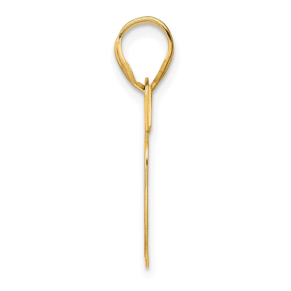 14k Yellow Gold Polished Block Number 35 Pendant