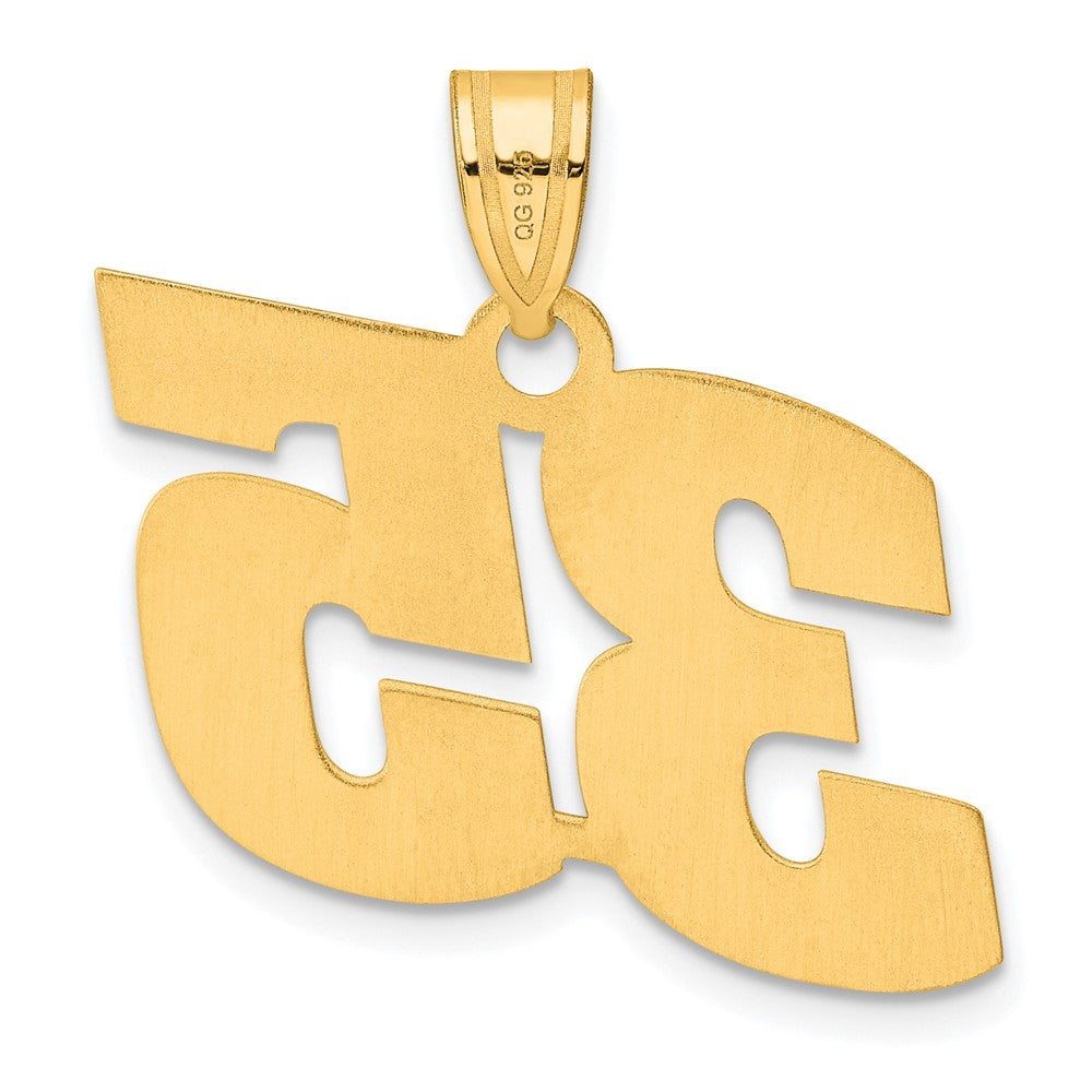 14k Yellow Gold Polished Block Number 35 Pendant