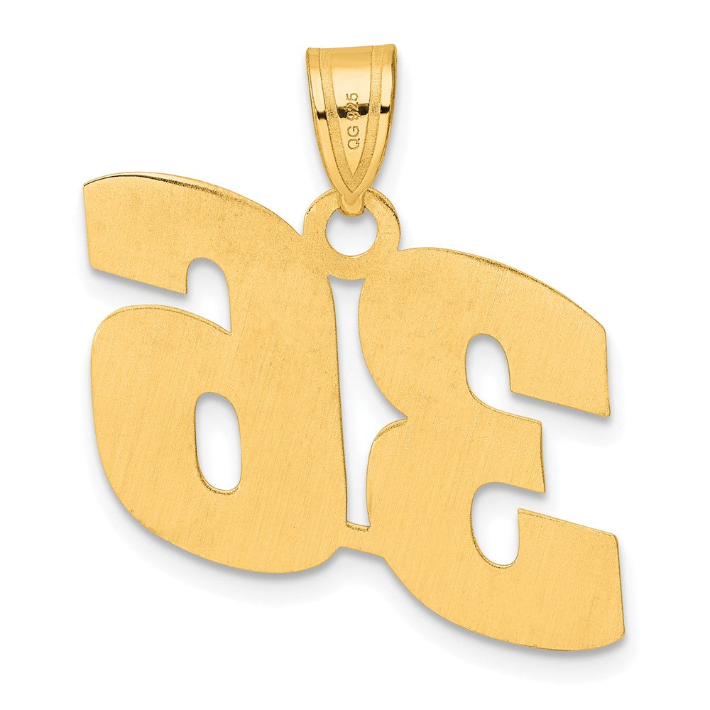 14k Yellow Gold Polished Block Number 36 Pendant