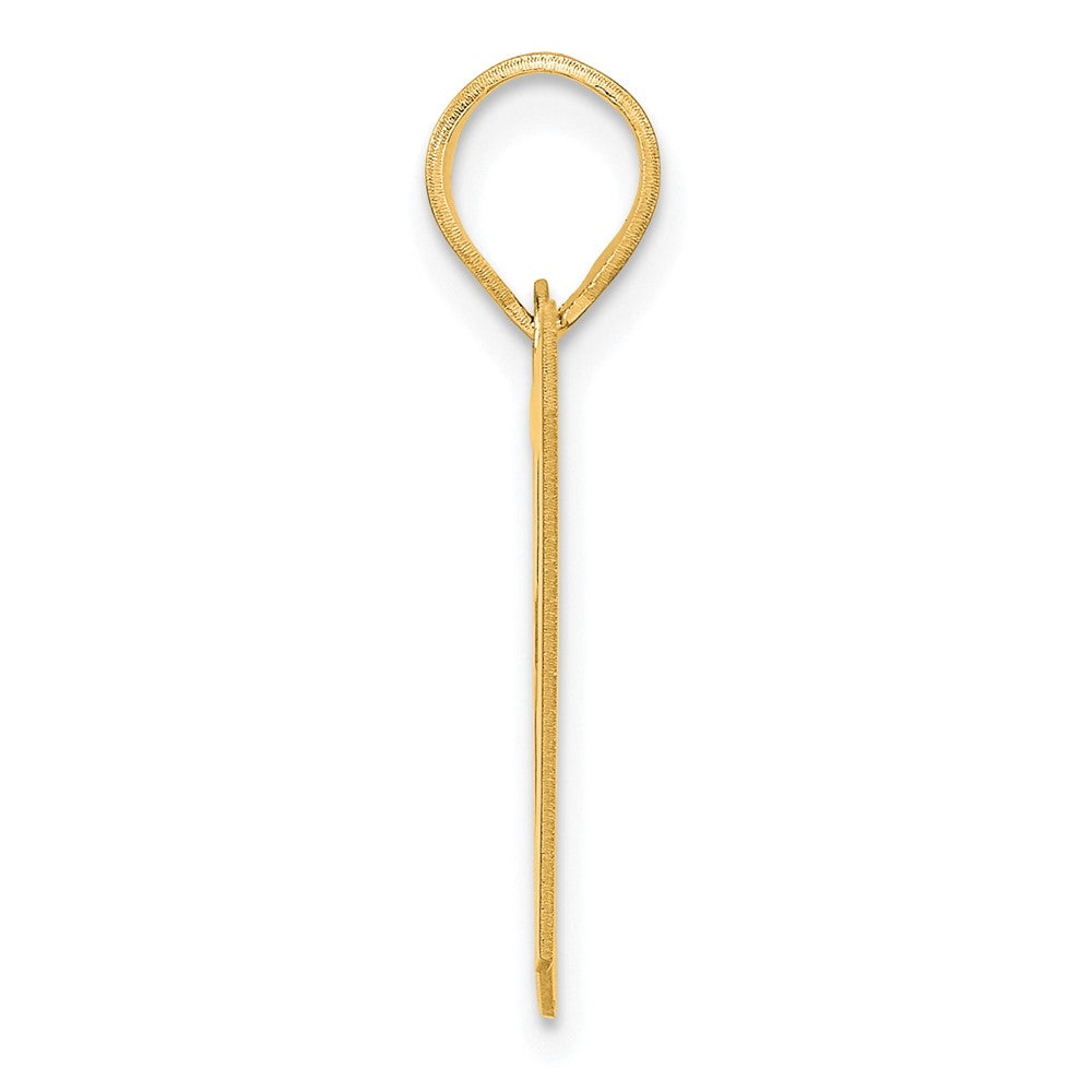 14k Yellow Gold Polished Block Number 37 Pendant