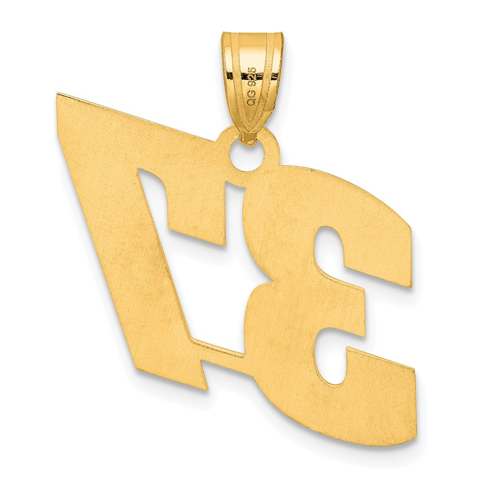 14k Yellow Gold Polished Block Number 37 Pendant