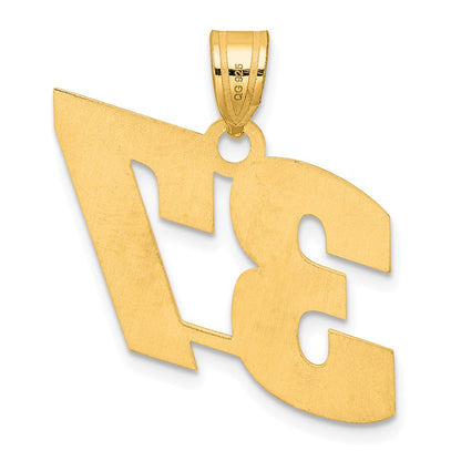 14k Yellow Gold Polished Block Number 37 Pendant