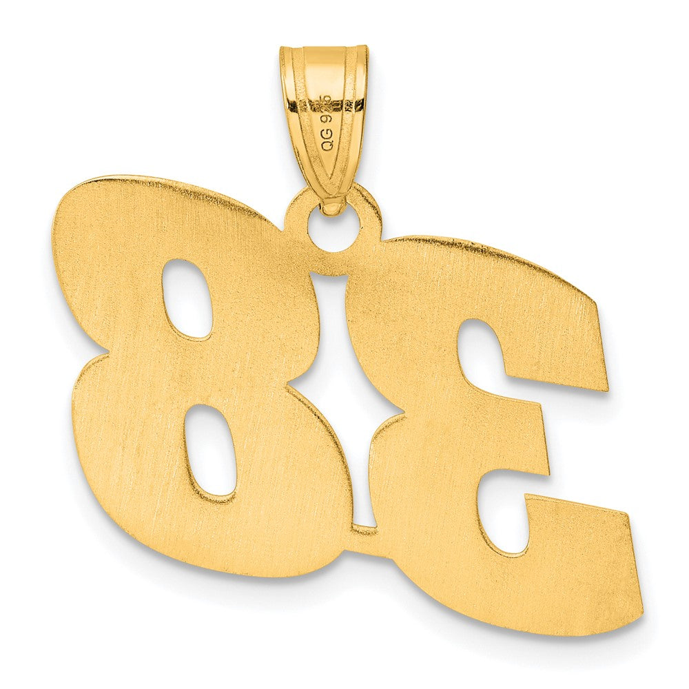 14k Yellow Gold Polished Block Number 38 Pendant