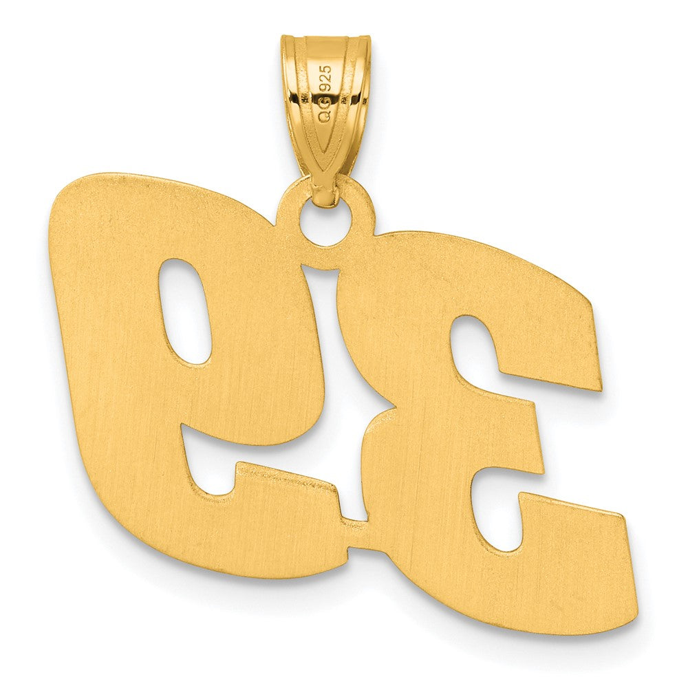 14k Yellow Gold Polished Block Number 39 Pendant