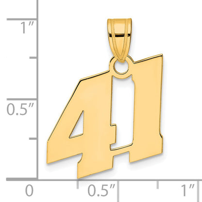 14k Yellow Gold Polished Block Number 41 Pendant