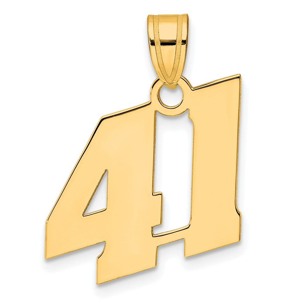 14k Yellow Gold Polished Block Number 41 Pendant