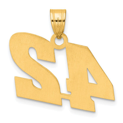 14k Yellow Gold Polished Block Number 42 Pendant