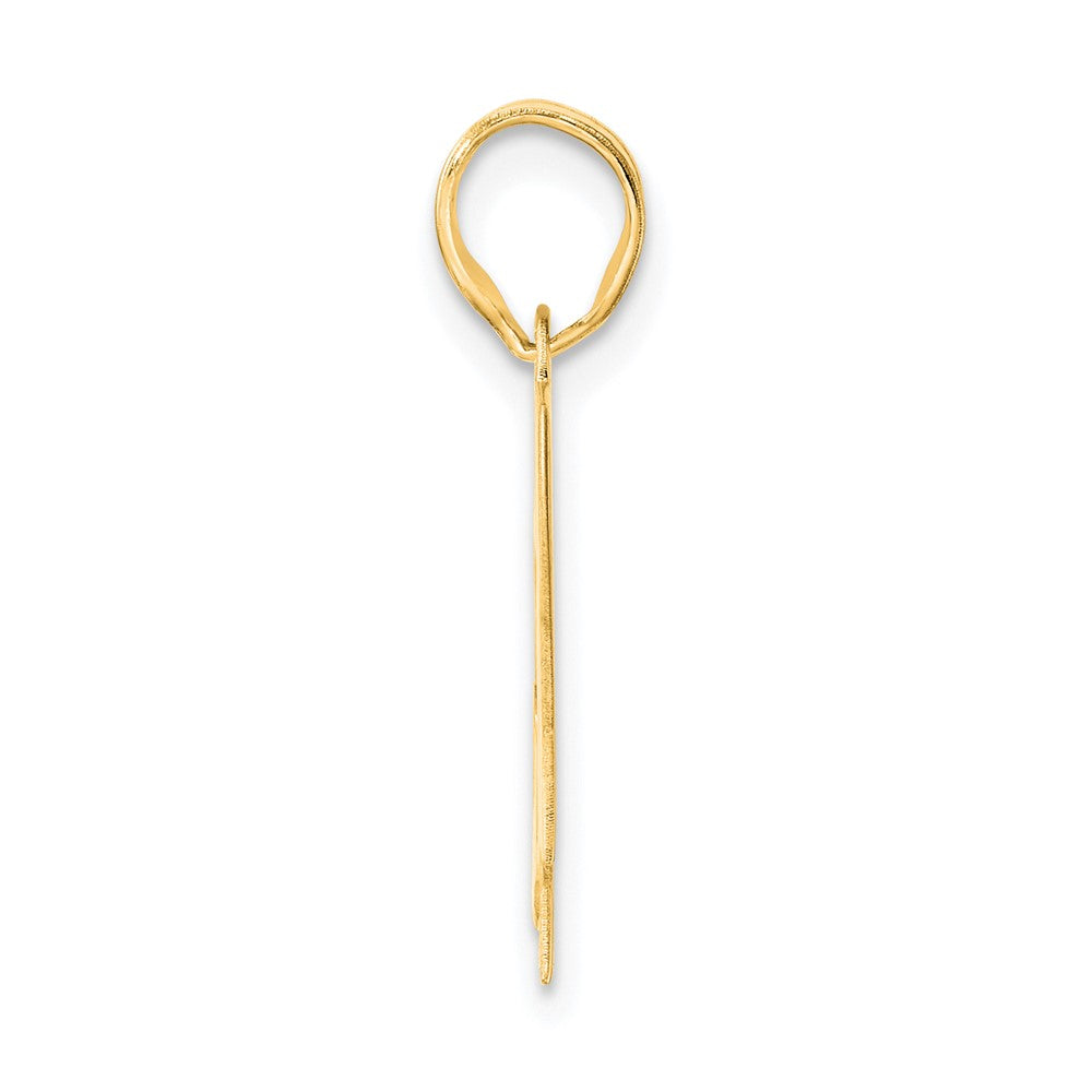 14k Yellow Gold Polished Block Number 43 Pendant