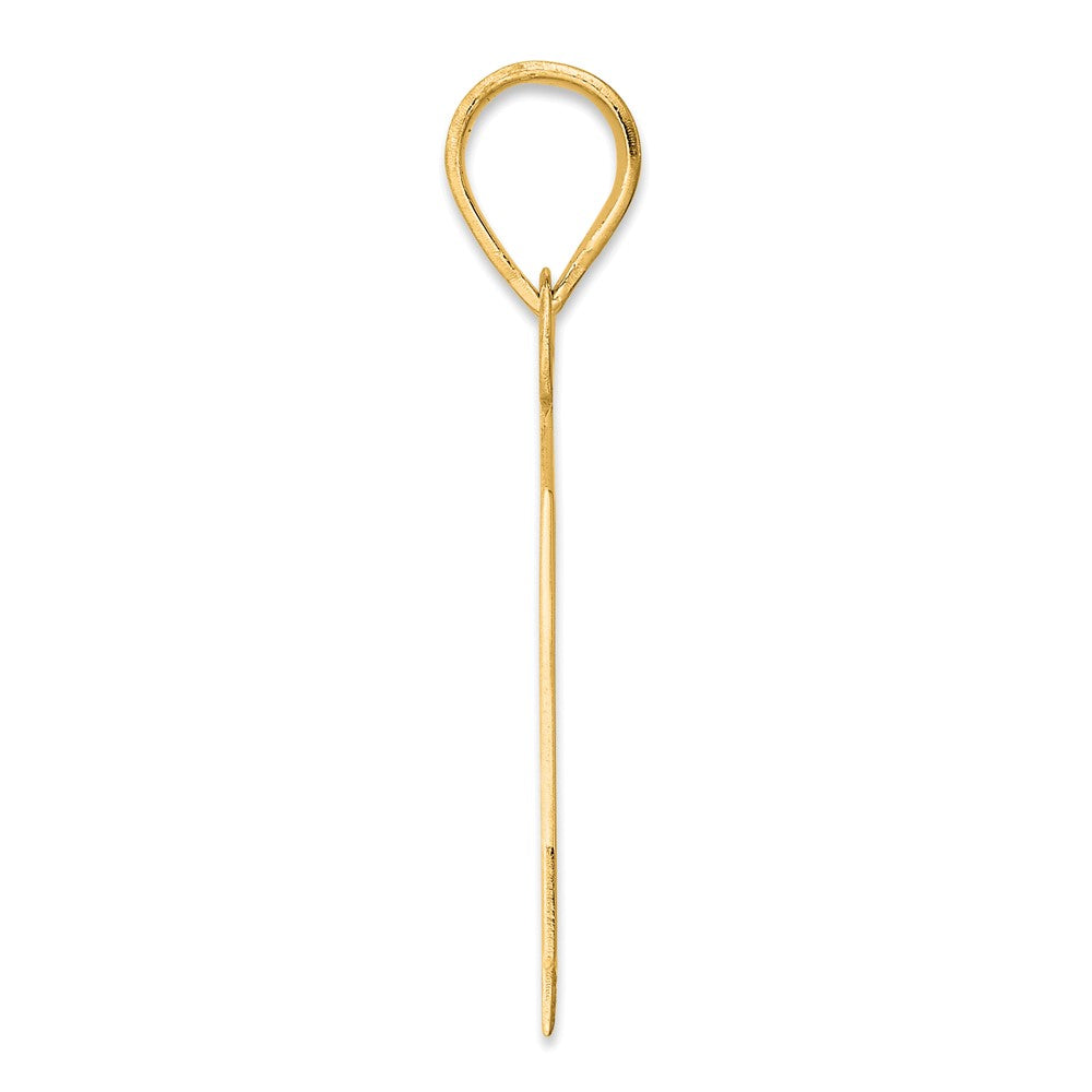 14k Yellow Gold Polished Block Number 44 Pendant