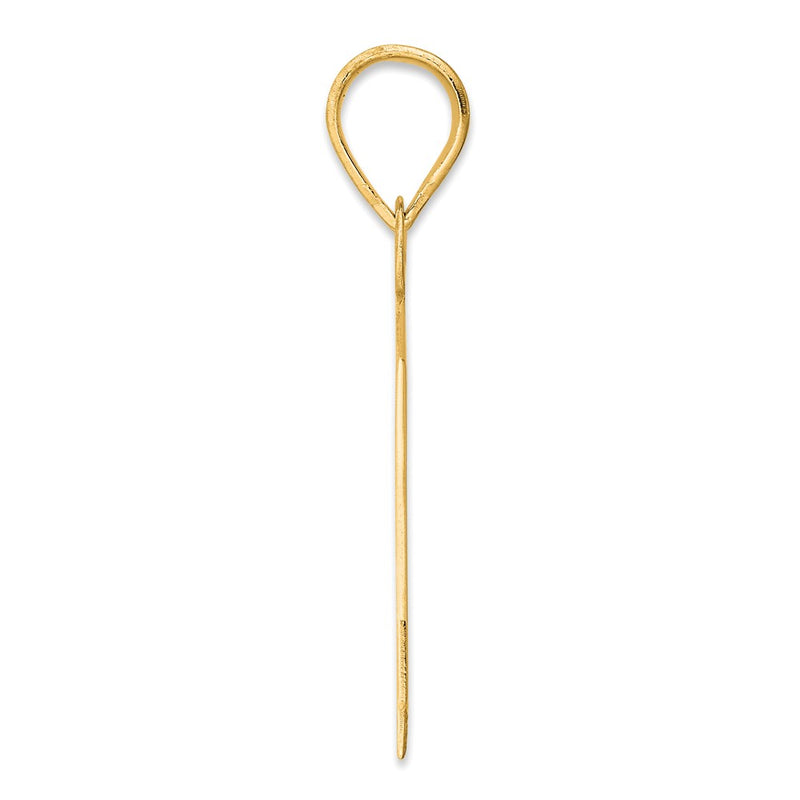 14k Yellow Gold Polished Block Number 44 Pendant