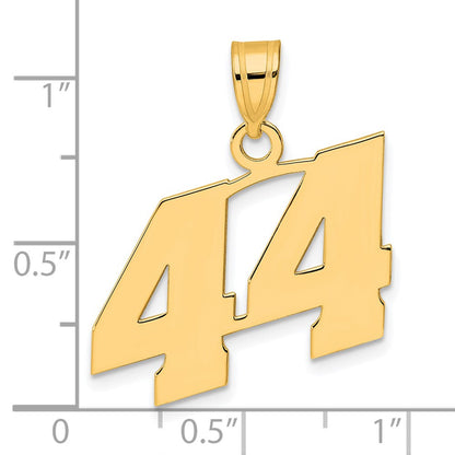 14k Yellow Gold Polished Block Number 44 Pendant