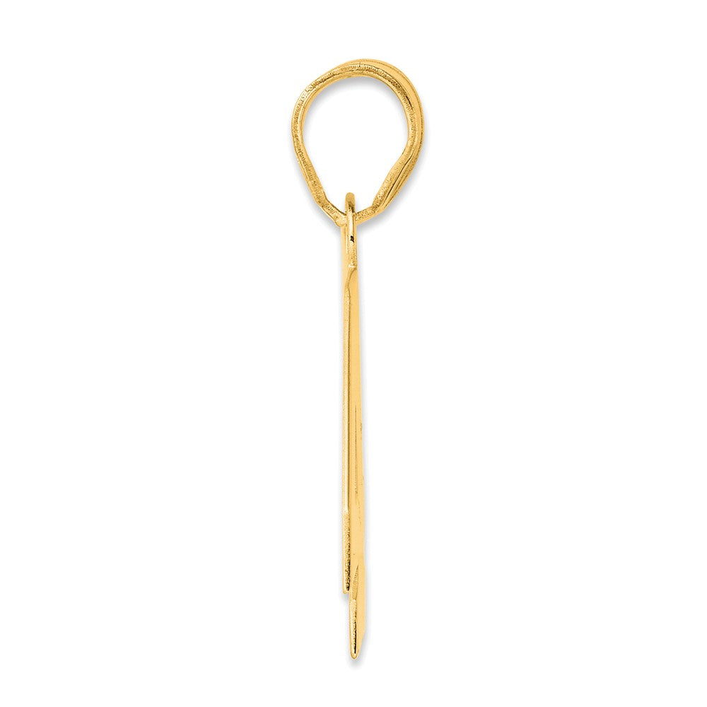 14k Yellow Gold Polished Block Number 45 Pendant