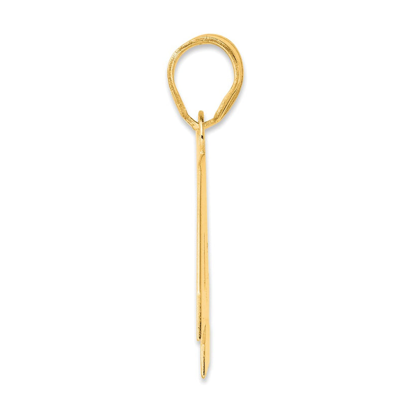 14k Yellow Gold Polished Block Number 45 Pendant