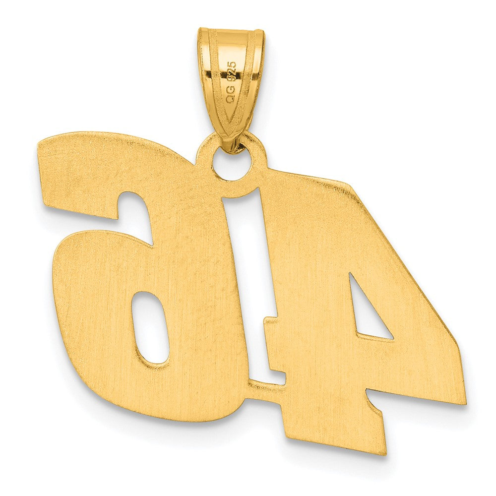 14k Yellow Gold Polished Block Number 46 Pendant