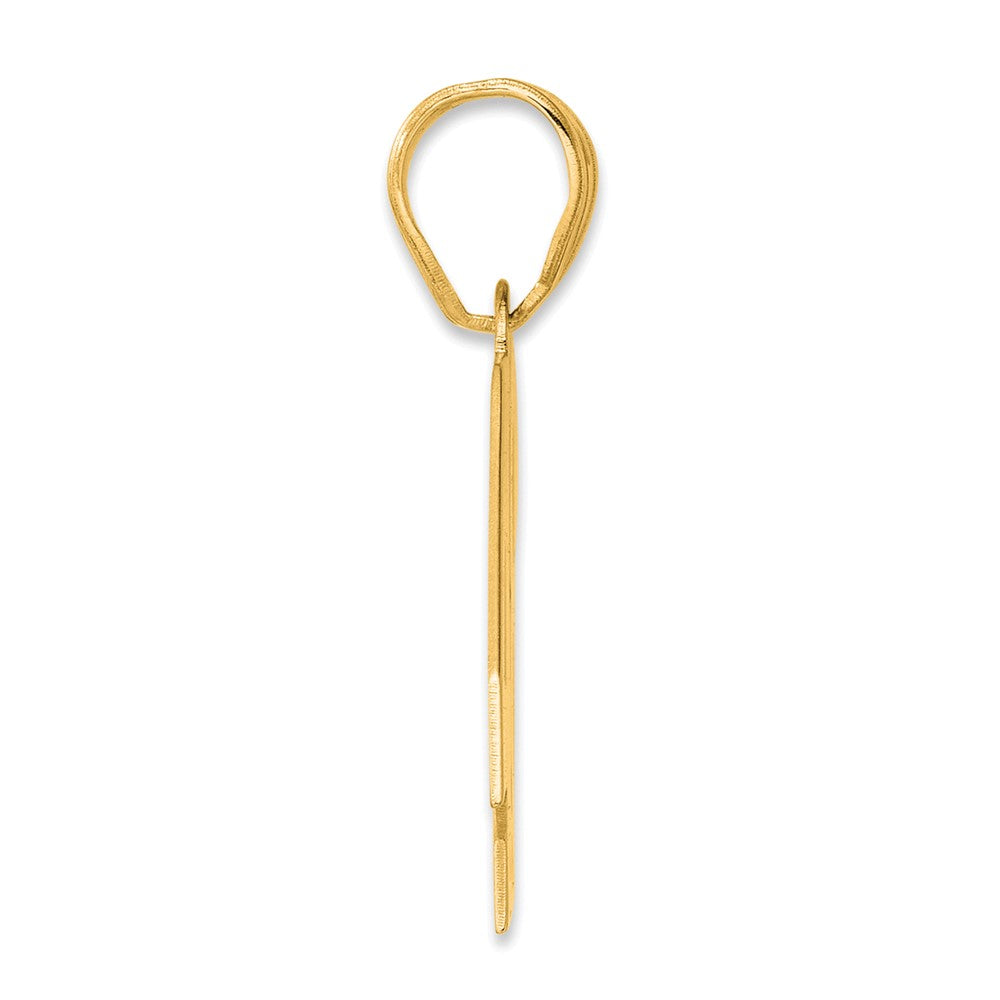 14k Yellow Gold Polished Block Number 48 Pendant