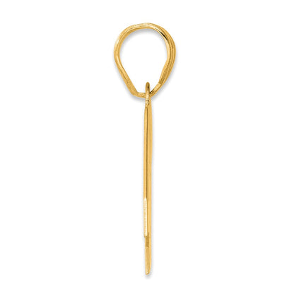 14k Yellow Gold Polished Block Number 48 Pendant