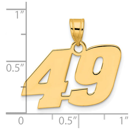 14k Yellow Gold Polished Block Number 49 Pendant