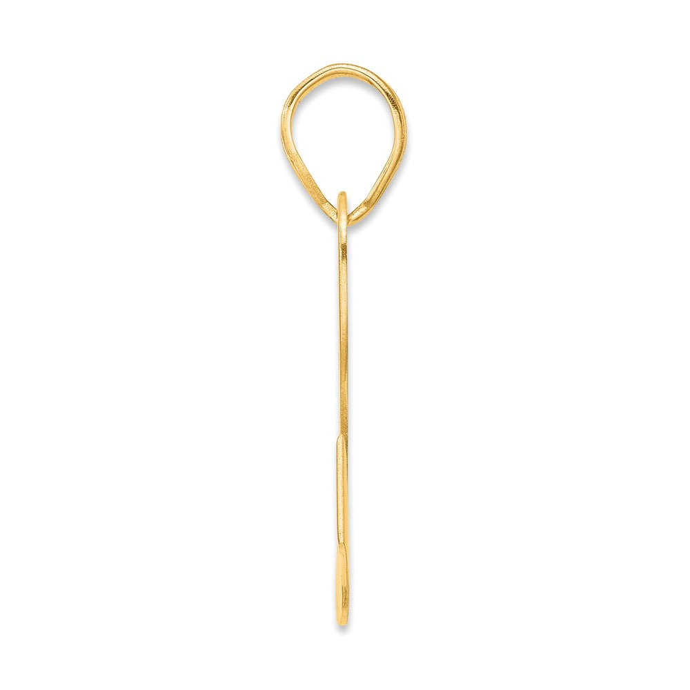 14k Yellow Gold Polished Block Number 52 Pendant