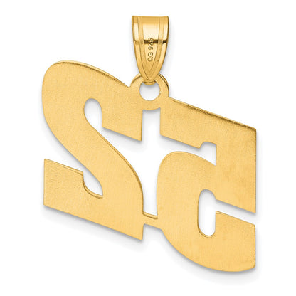 14k Yellow Gold Polished Block Number 52 Pendant