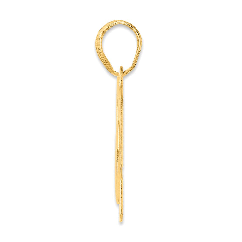 14k Yellow Gold Polished Block Number 53 Pendant