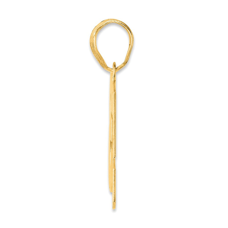 14k Yellow Gold Polished Block Number 53 Pendant