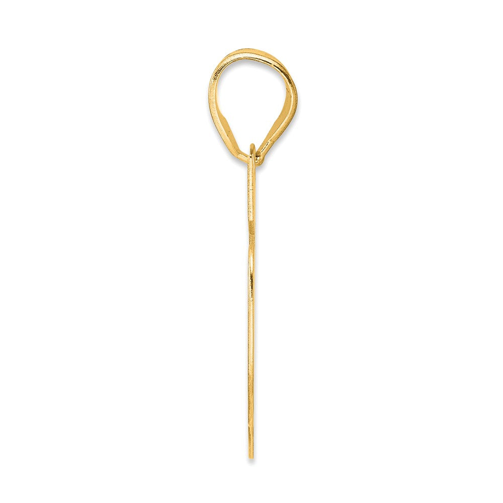14k Yellow Gold Polished Block Number 55 Pendant