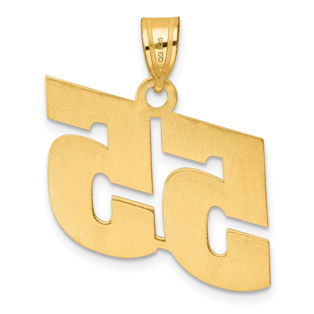 14k Yellow Gold Polished Block Number 55 Pendant