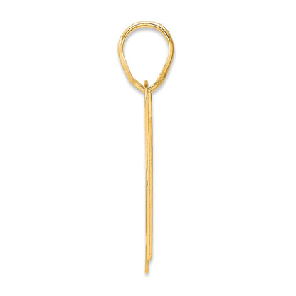 14k Yellow Gold Polished Block Number 57 Pendant