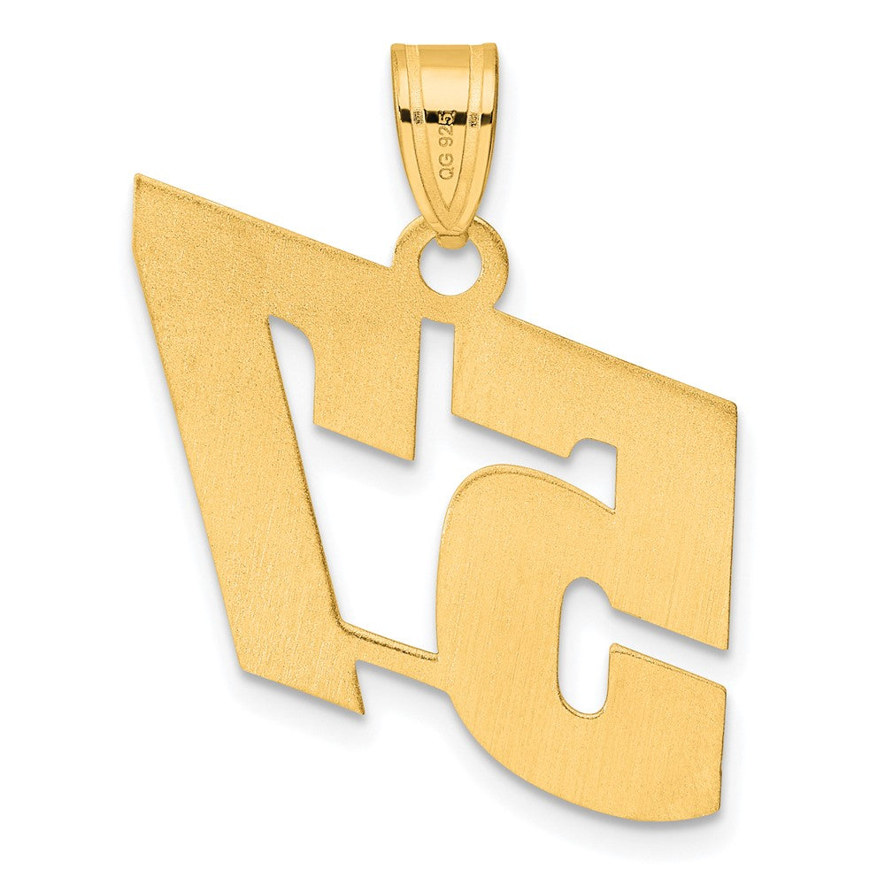 14k Yellow Gold Polished Block Number 57 Pendant