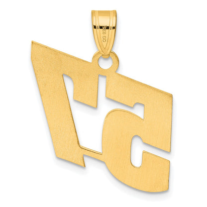 14k Yellow Gold Polished Block Number 57 Pendant