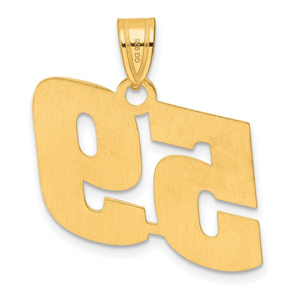 14k Yellow Gold Polished Block Number 59 Pendant