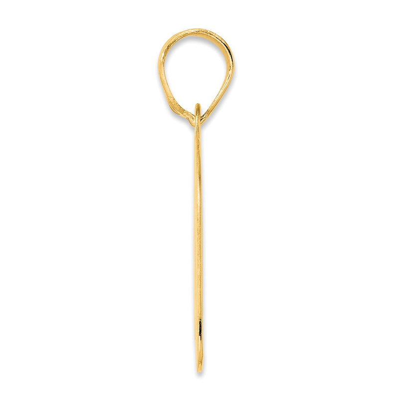 14k Yellow Gold Polished Block Number 60 Pendant