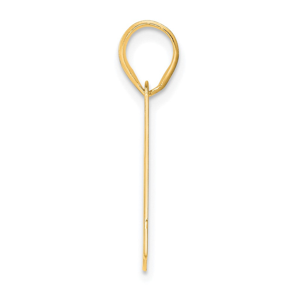 14k Yellow Gold Polished Block Number 61 Pendant