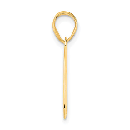 14k Yellow Gold Polished Block Number 62 Pendant