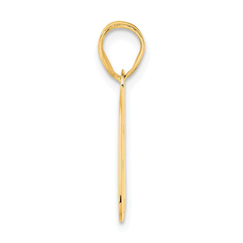 14k Yellow Gold Polished Block Number 62 Pendant